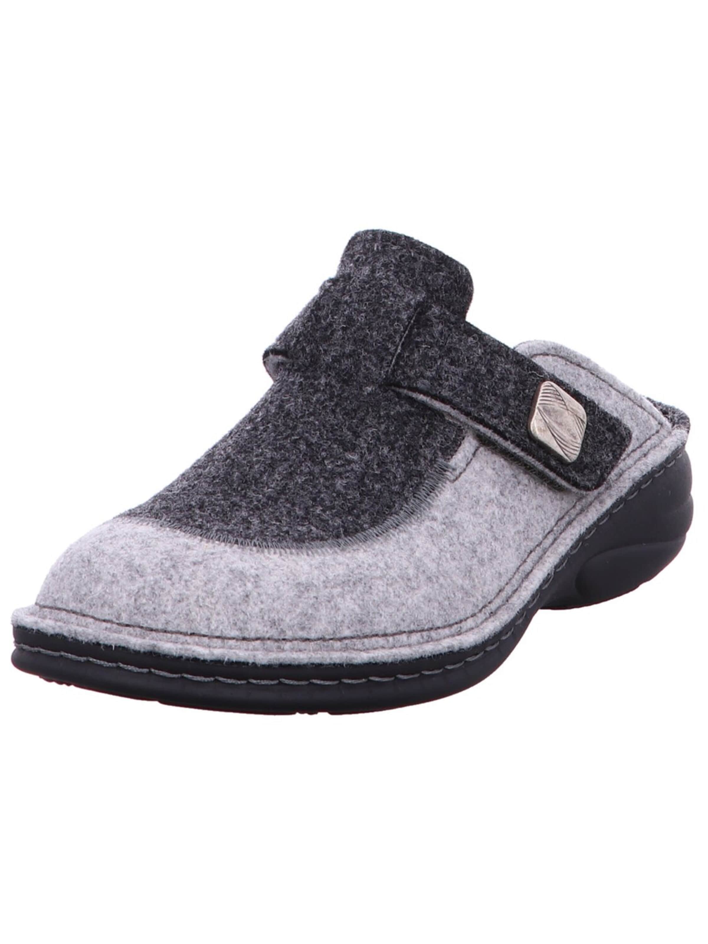 Sabots 'Klassische Pantolette Damen Antholz anthrazit doublefilz Filz in grau' Finn Comfort en gris : devant