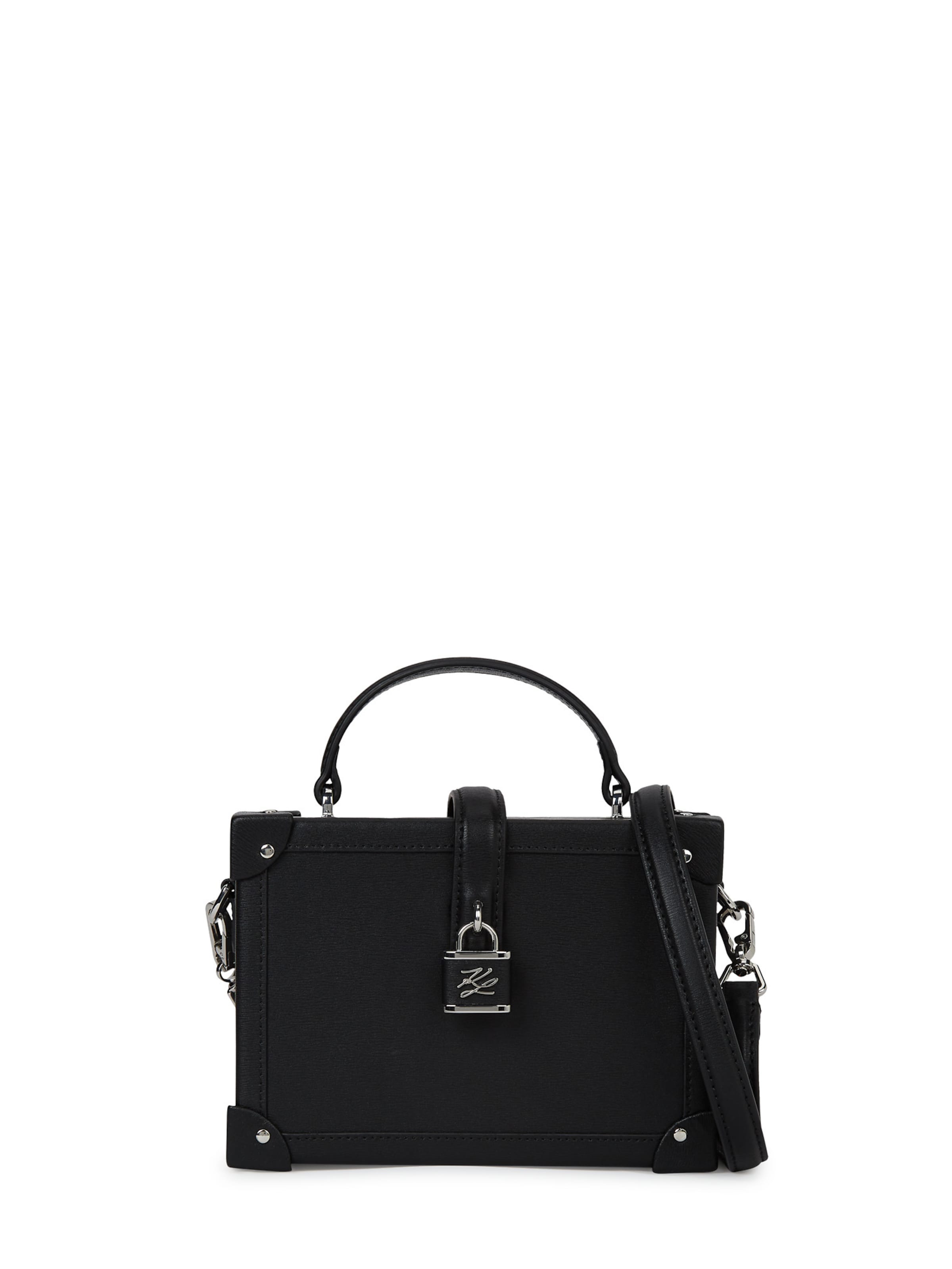 Karl Lagerfeld - Bolso de mano ' K/Autograph ' en negro: frente