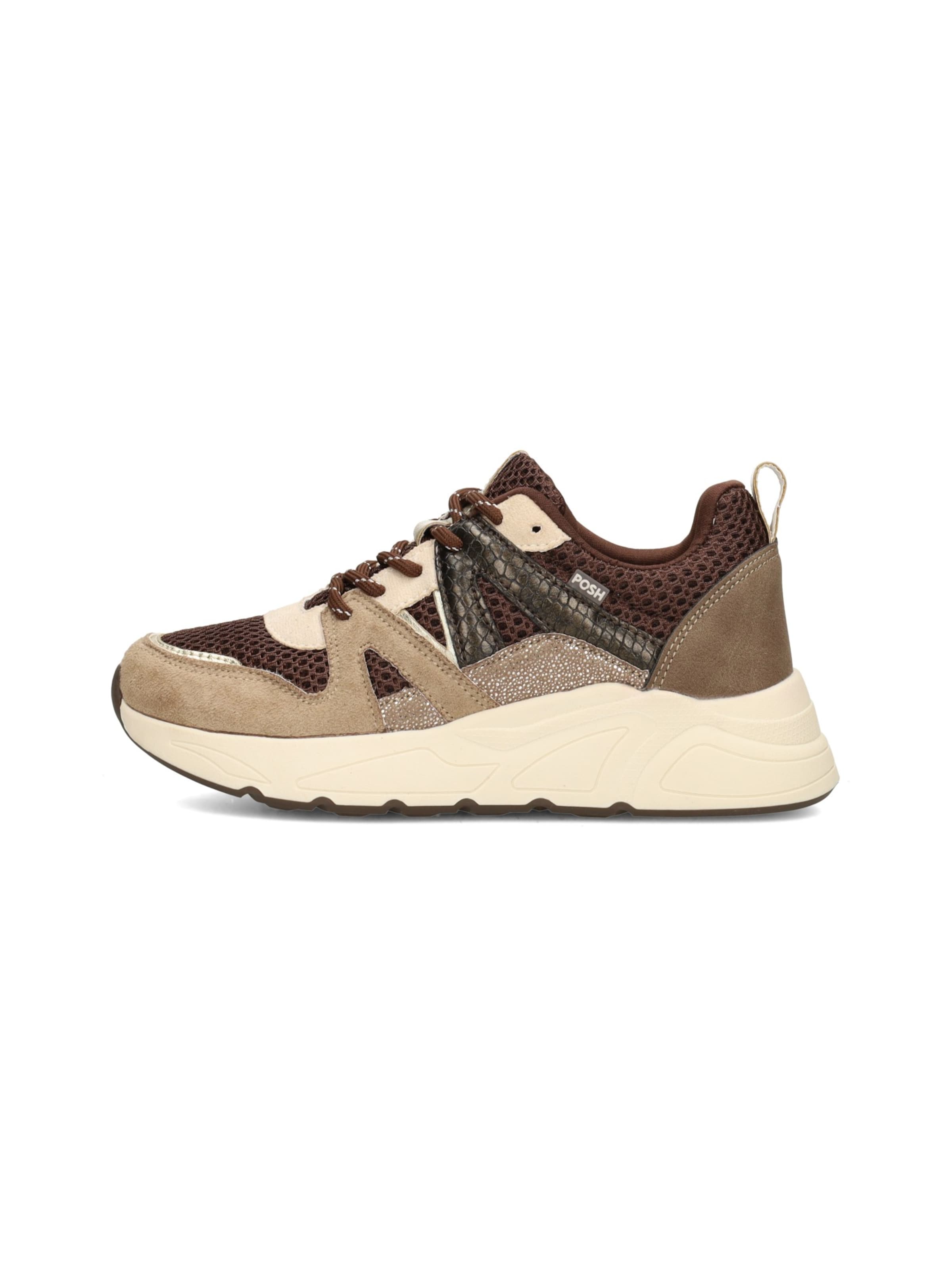 POSH by Poelman Sneakers 'CAROCEL' in Beige: voorkant
