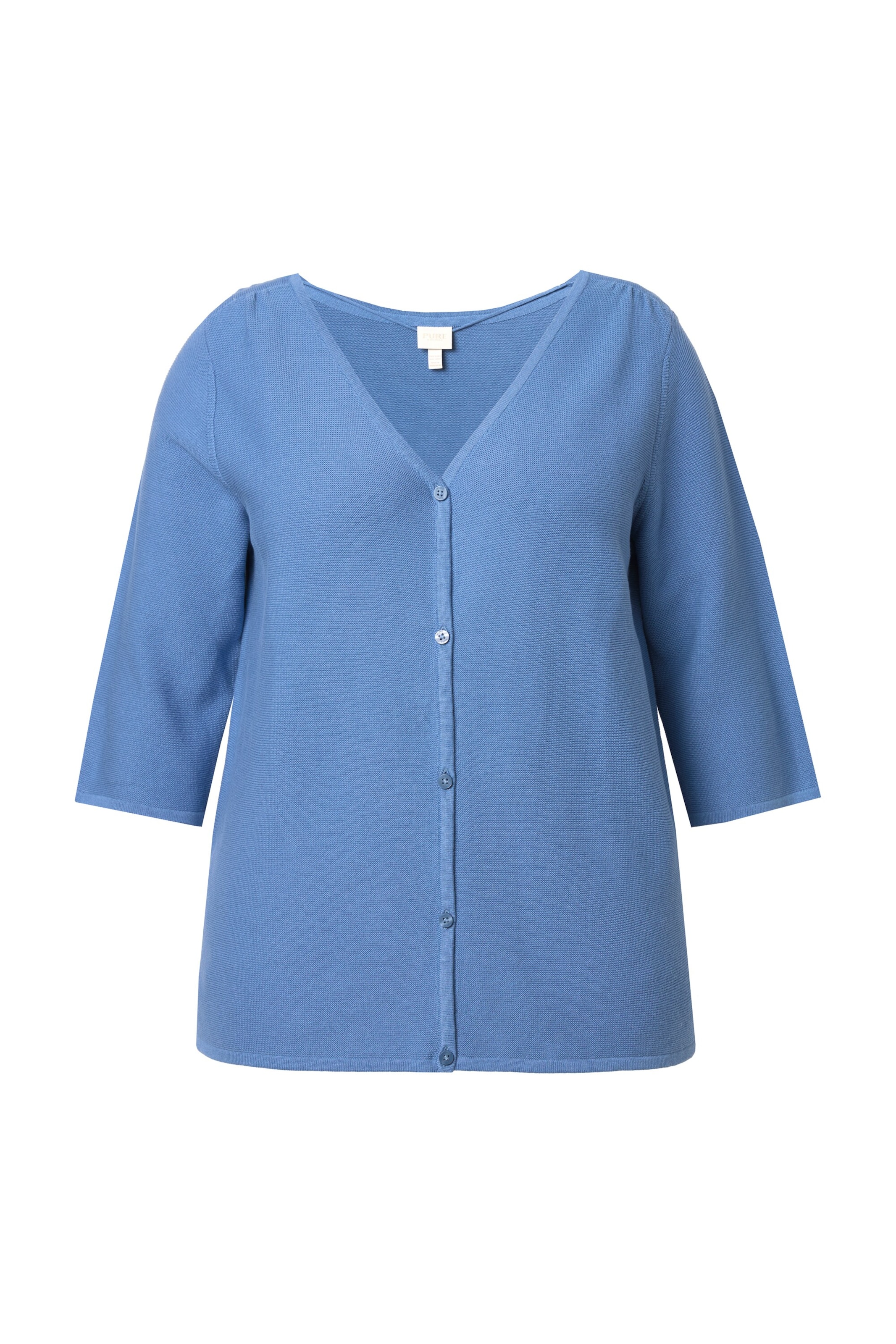 Ulla Popken Gebreid vest in Blauw: voorkant