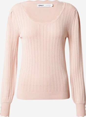 Pull-over 'MEDDI' ONLY en rose : devant