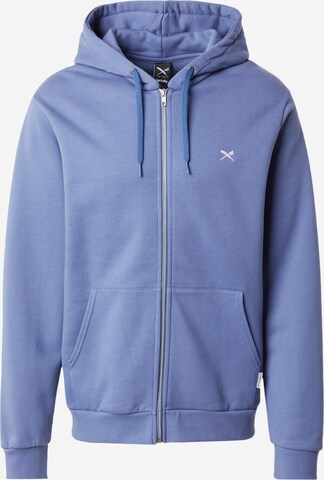 Iriedaily Zip-Up Hoodie in Blue: front