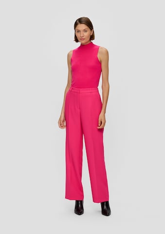 s.Oliver BLACK LABEL Wide leg Trousers with creases in Pink