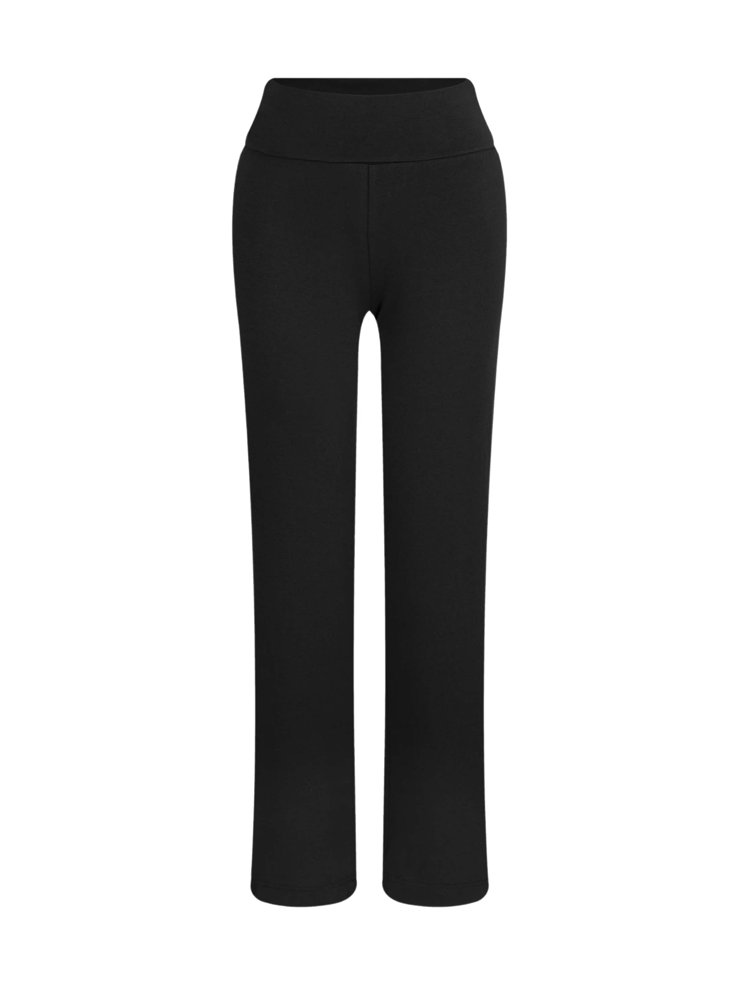 Leela COTTON Wide leg Pants 'Damen Bio-Baumwoll Komforthose' in Black: front