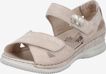 Rieker Strap Sandals 'V7474' in Beige: front