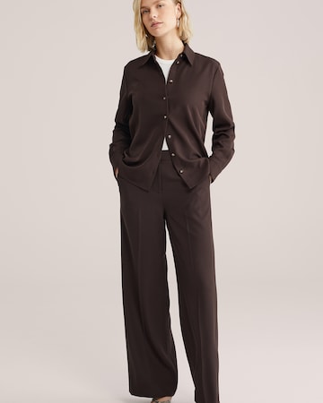 WE Fashion Широкий Плиссированные брюки в Коричневый