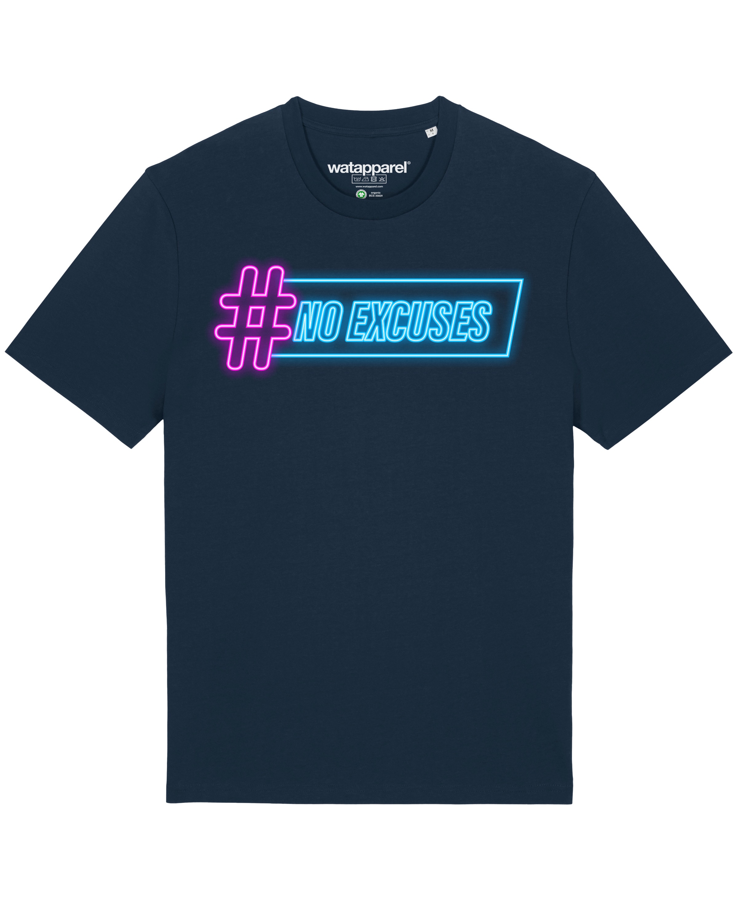 Maglietta 'No Excuses' di Watapparel in blu: frontale