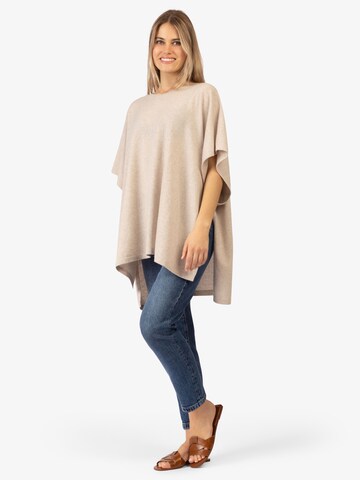 Rainbow Cashmere Cape in Beige