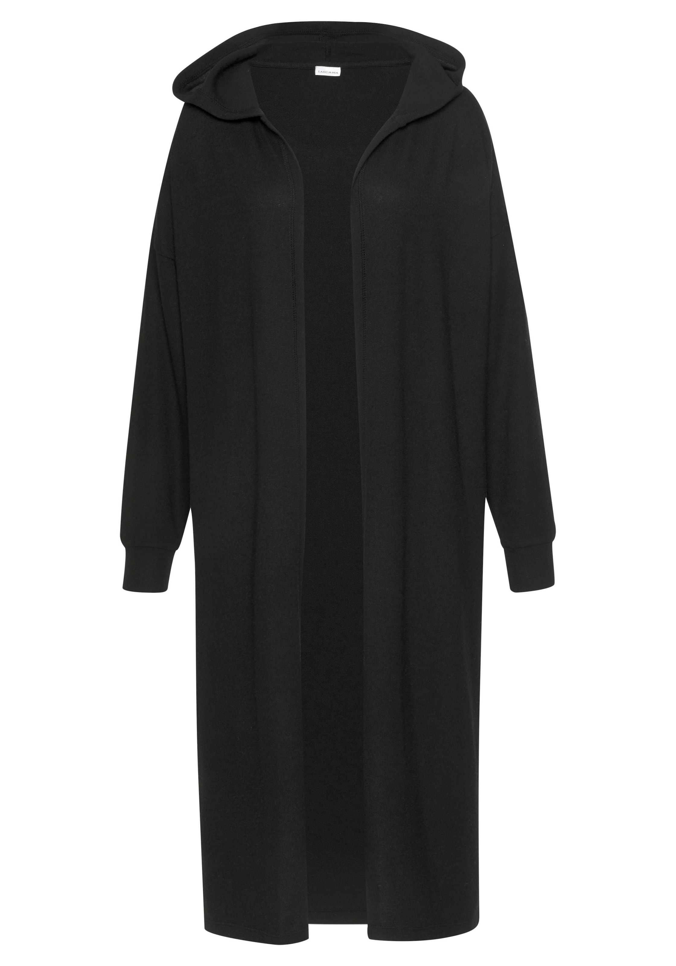 LASCANA - Bata para casa en negro: frente