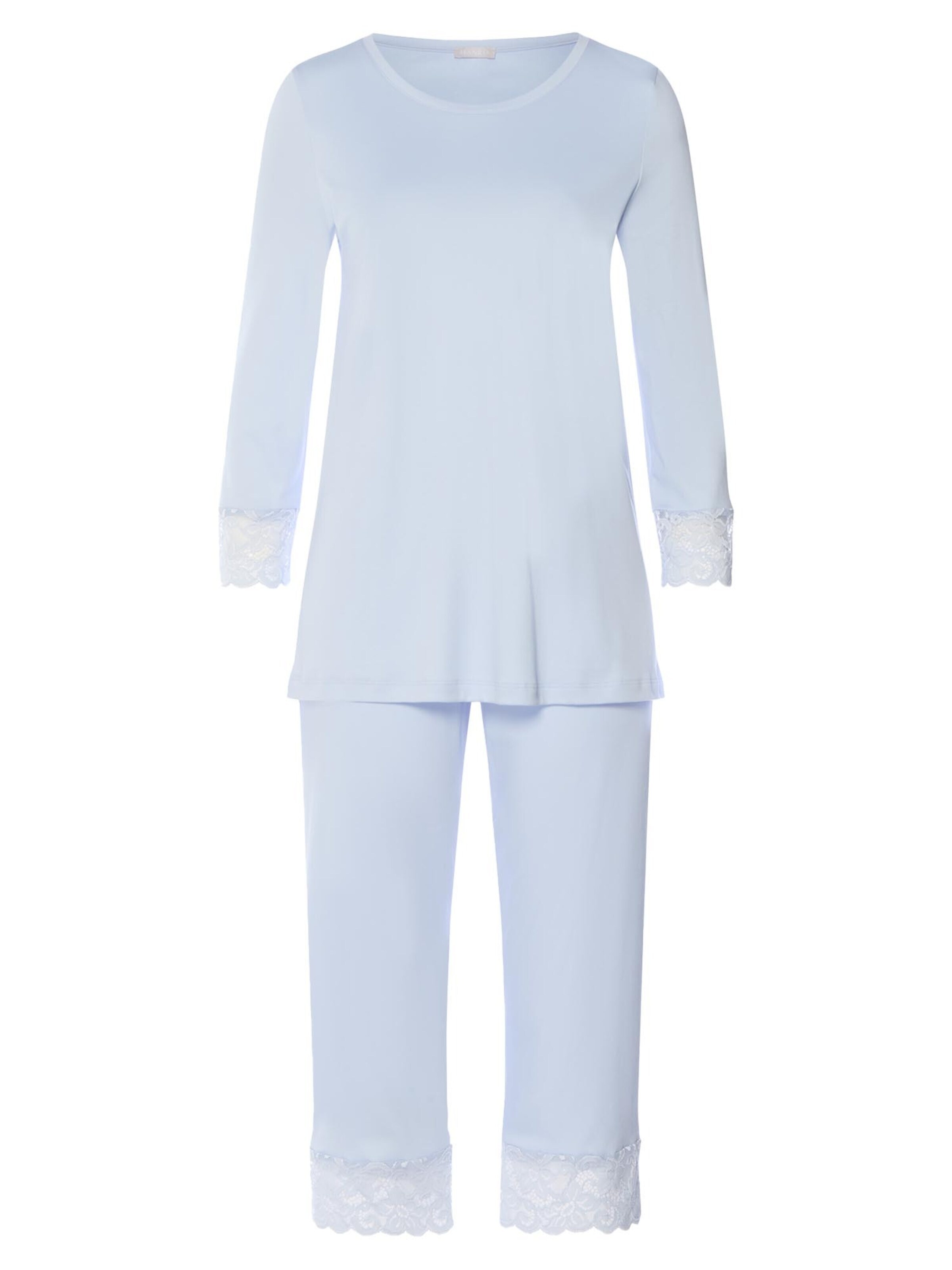 Hanro Pyjama 'Moments'‌‌‌‌‌‌‌ in Blau: Vorderseite