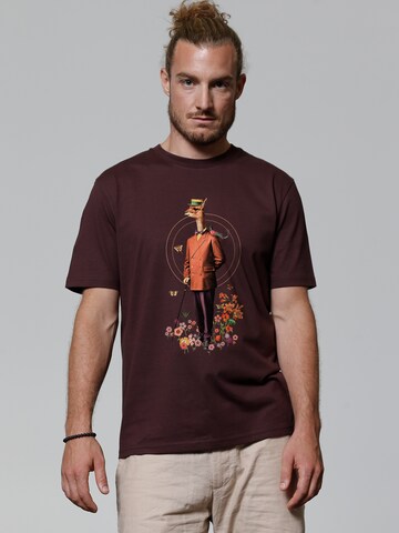 T-Shirt ' Fancy Llama ' Watapparel en marron : devant