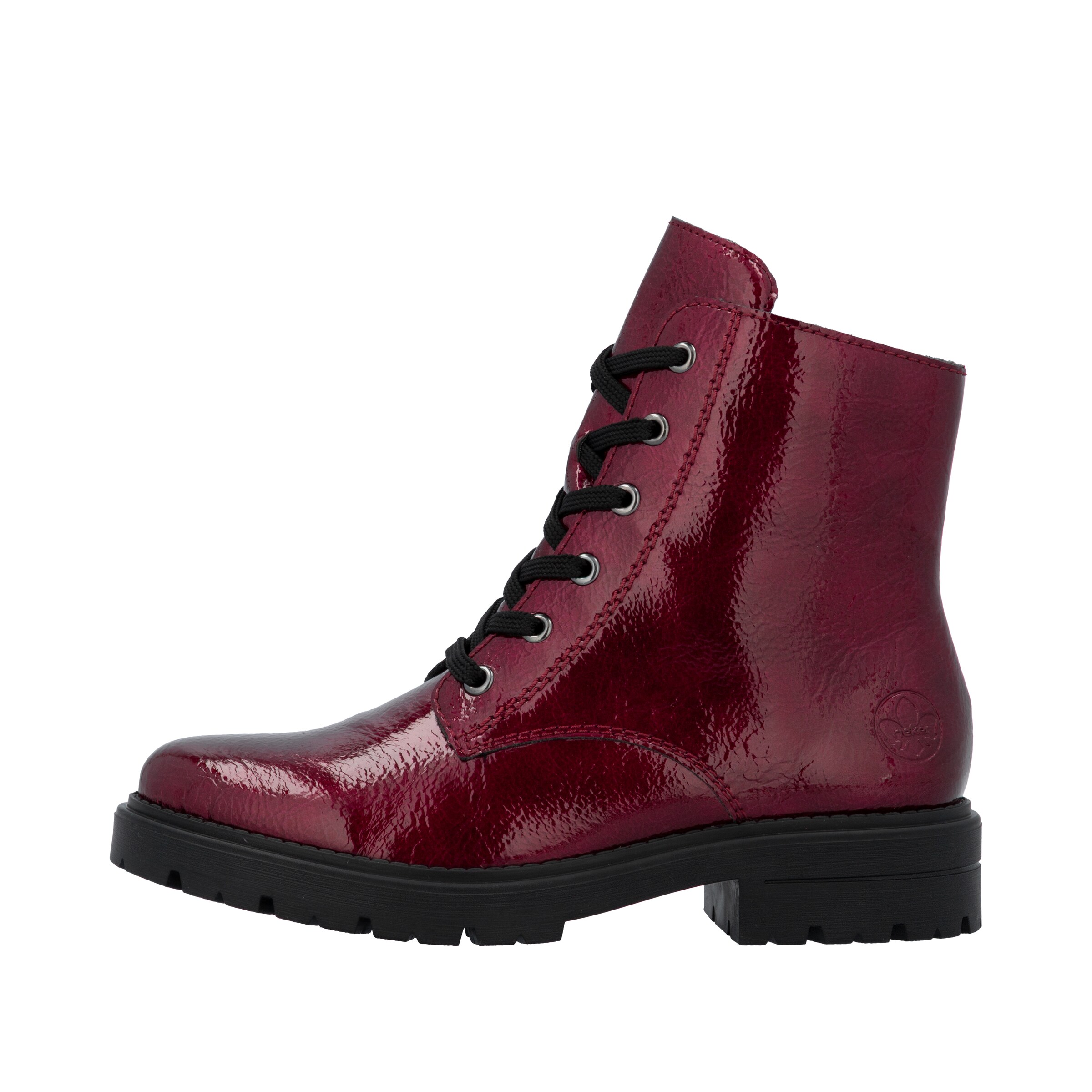 Rieker Lace-Up Ankle Boots in Red