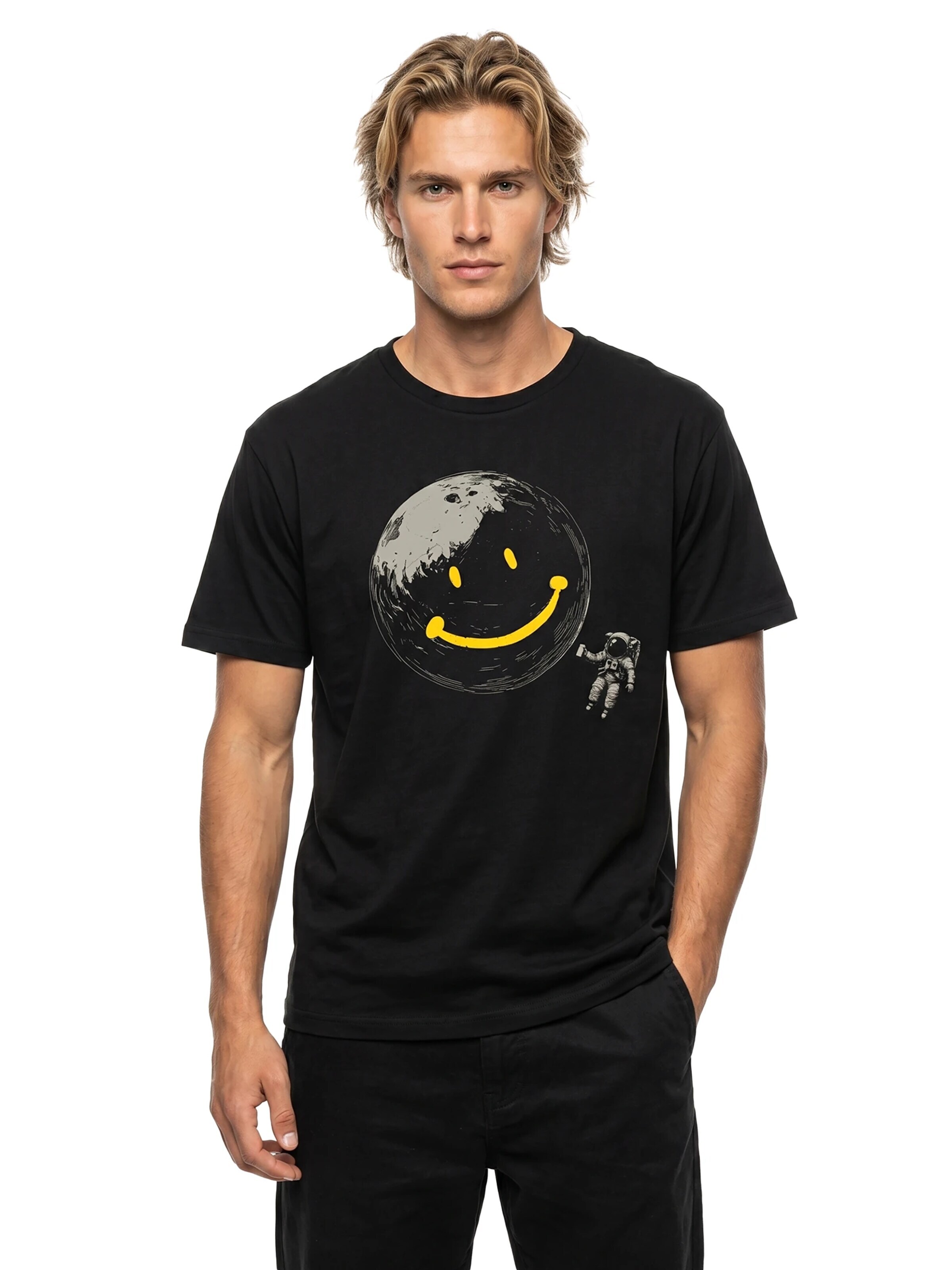 MAKAYA Shirt 'Astro-Smile' in Black