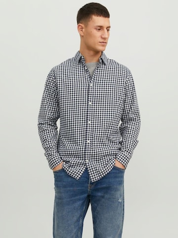 JACK & JONES Средняя посадка Рубашка 'JJGingham' в Синий: спереди