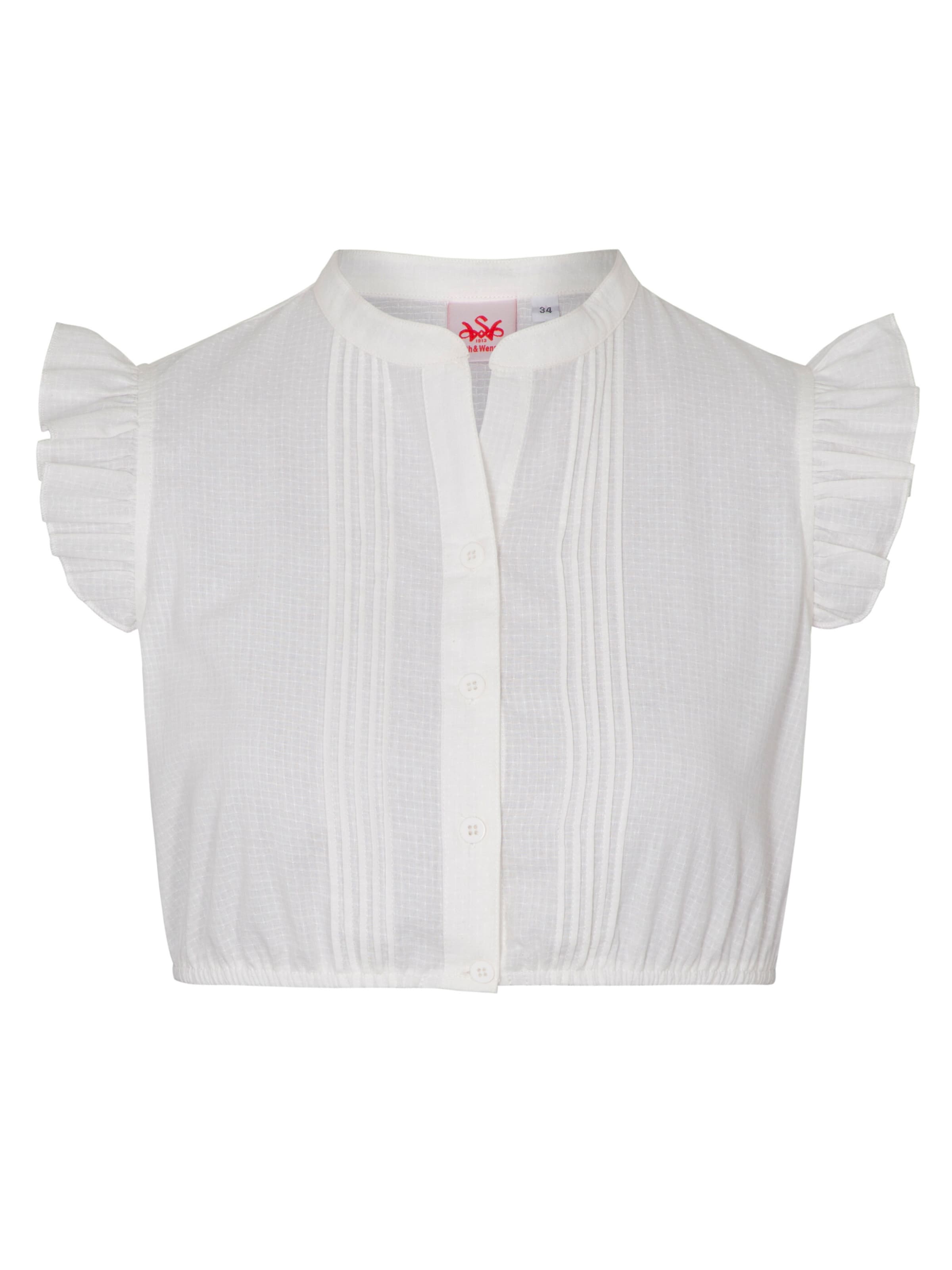 SPIETH & WENSKY Trachtenbluse 'Gablingen' in Weiß: Vorderseite