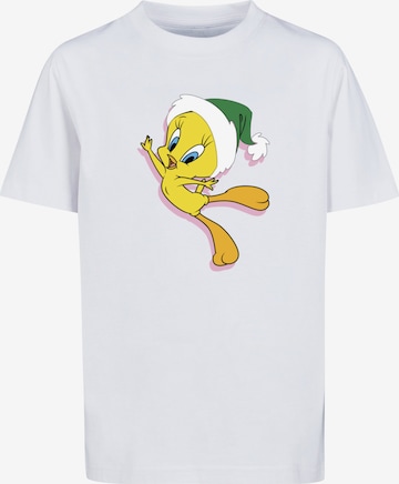 Maglietta 'Looney Tunes - Tweety Christmas Hat' di ABSOLUTE CULT in bianco: frontale