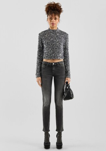 Coupe slim Jean 'Catie' QS en gris