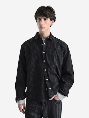 Fit confort Chemise Giesto en noir : devant
