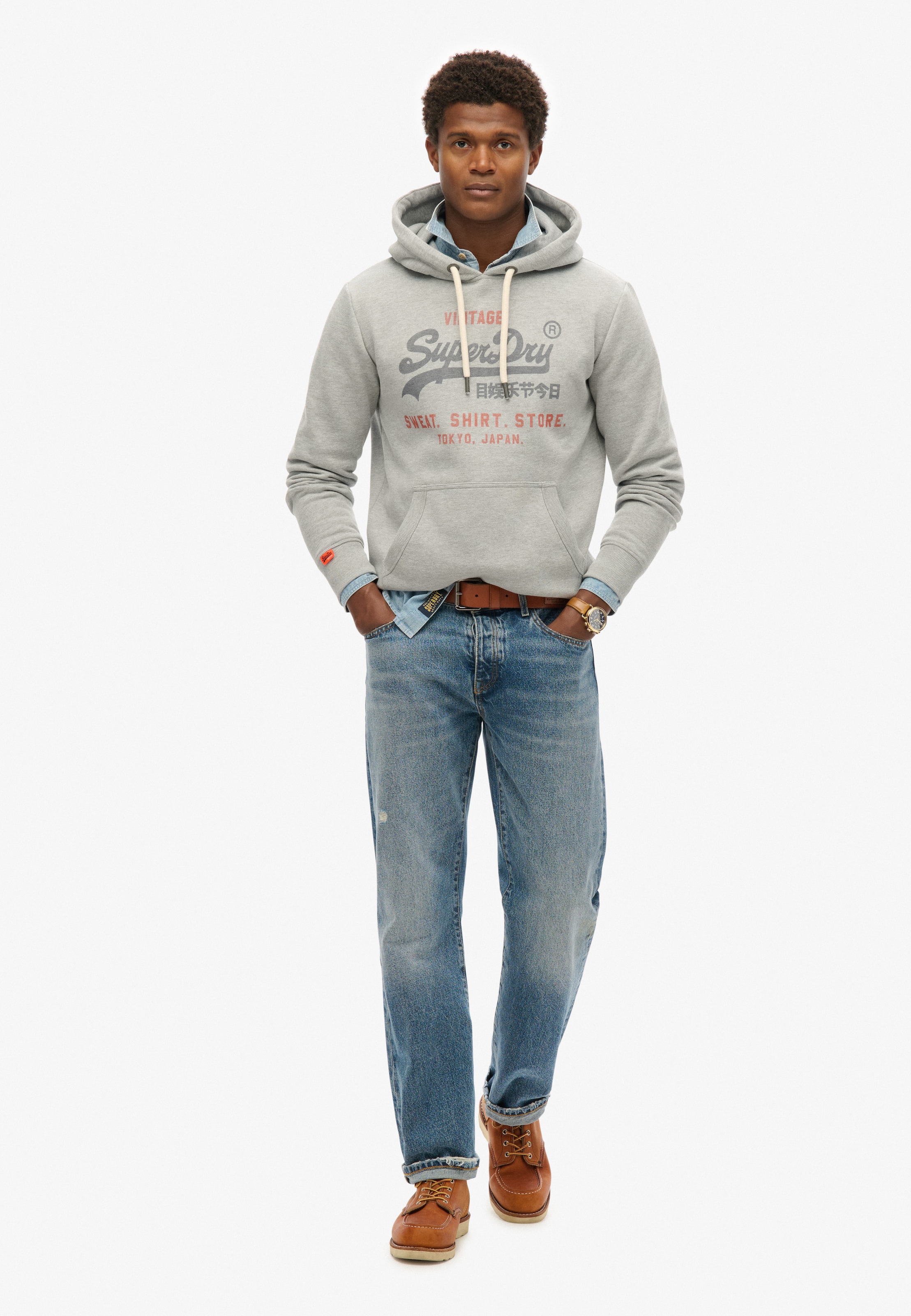 Sweat-shirt 'Heritage' Superdry & Co en gris