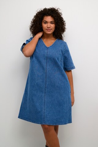 KAFFE CURVE Jurk in Blauw: voorkant