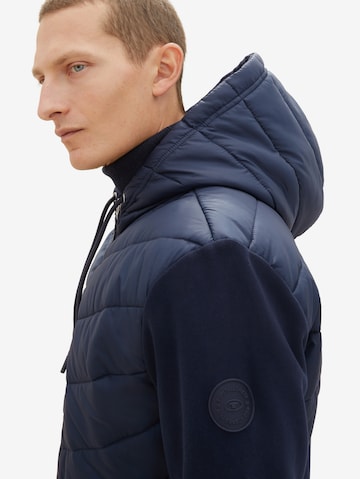 TOM TAILOR Zip-Up Hoodie in Blue