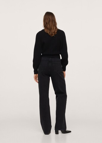 MANGO Wide Leg Jeans 'Fiby' in Schwarz