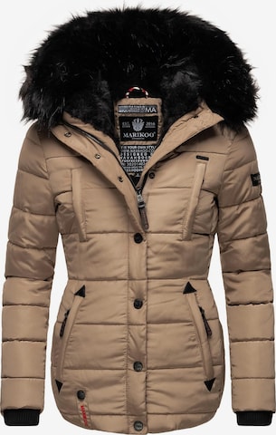 MARIKOO Winter jacket 'Lotusblüte' in Brown: front