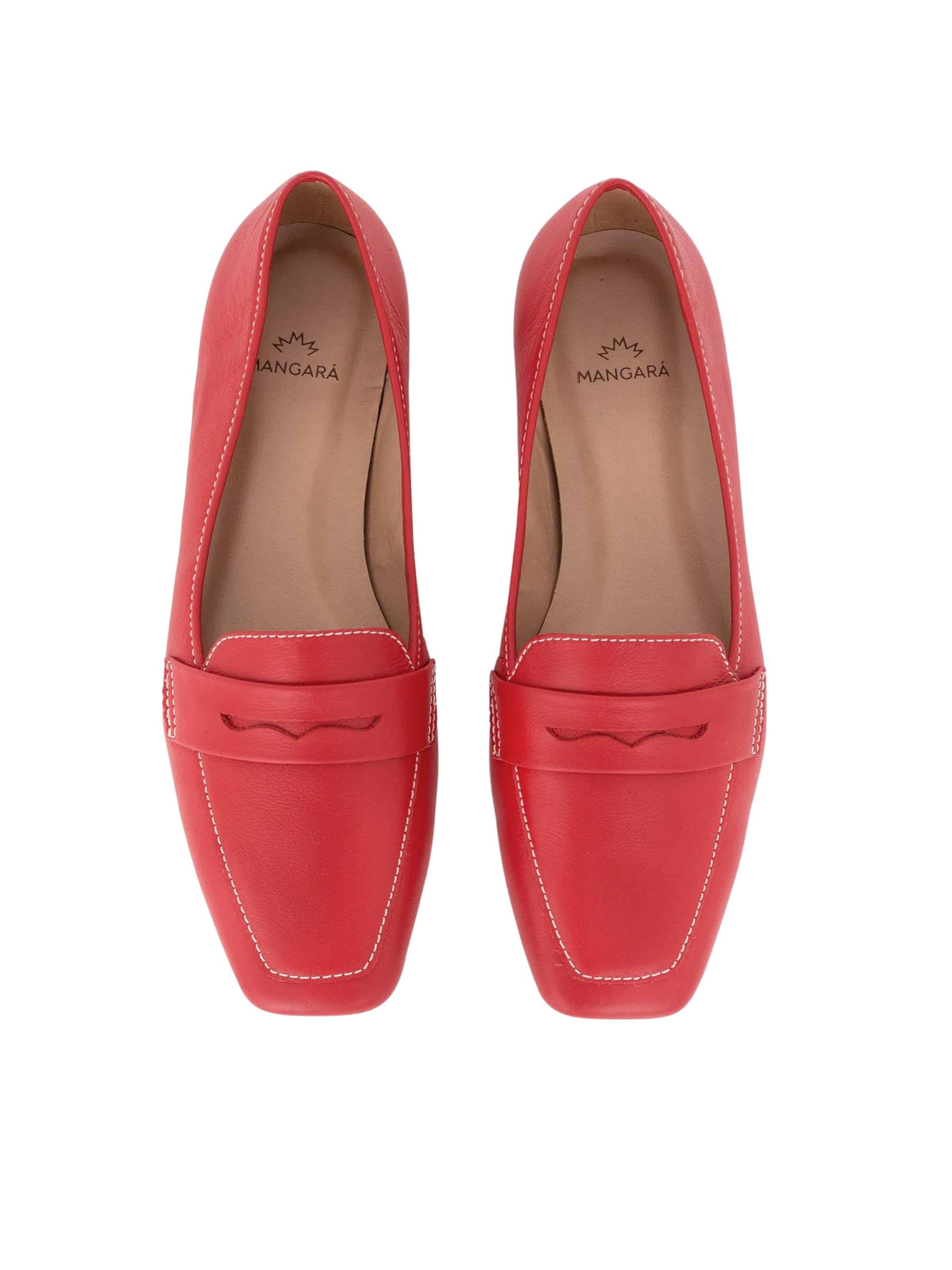 Mangara Atelier Mocassins 'Mocassins Cipó en Cuir Rouge' in Rood