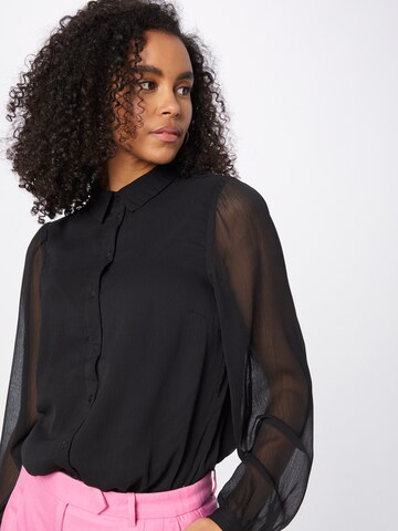 PIECES Bluse 'Blume' in Schwarz