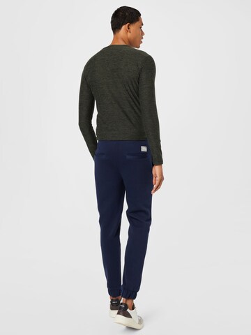 !Solid Tapered Trousers in Blue