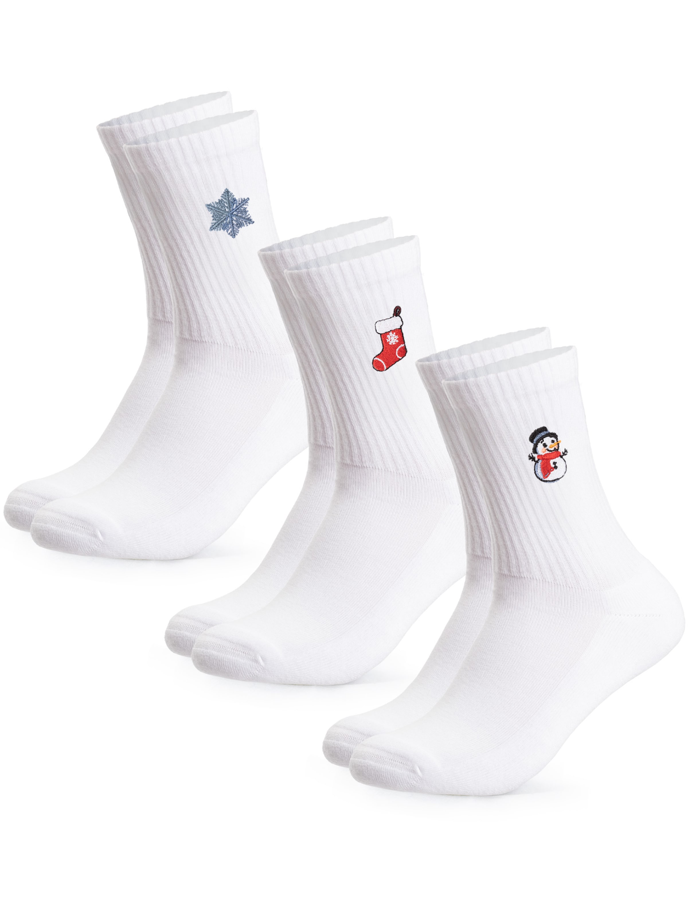 Calzino 'Christmas Claus' di Occulto in bianco: frontale