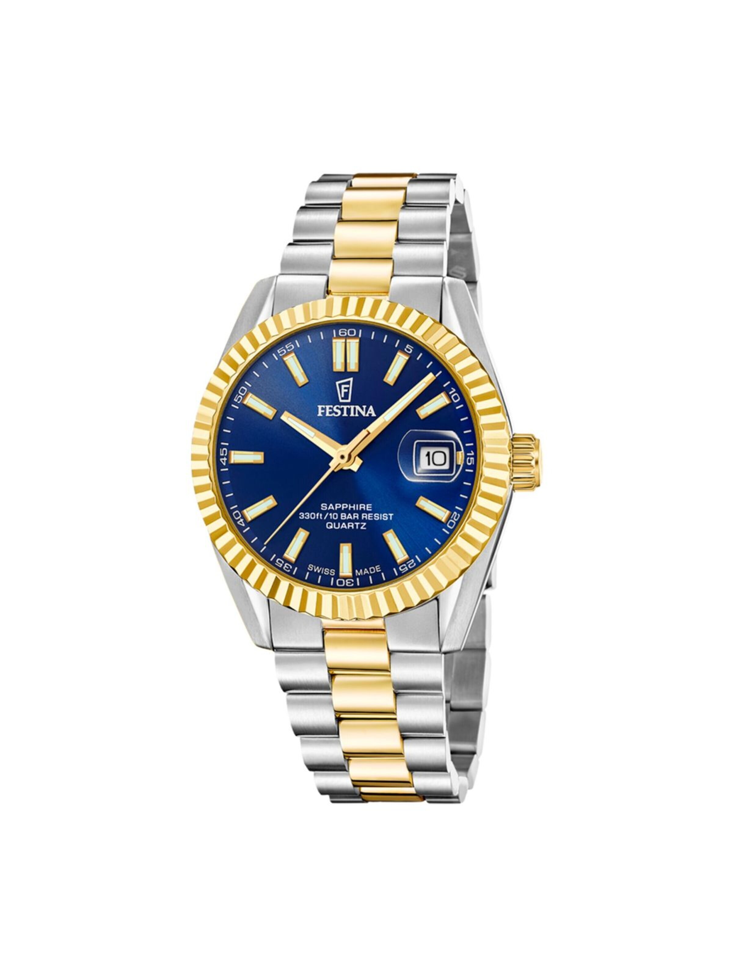 FESTINA Analogové hodinky 'Date watch Classics Swiss Made' – modrá: přední strana