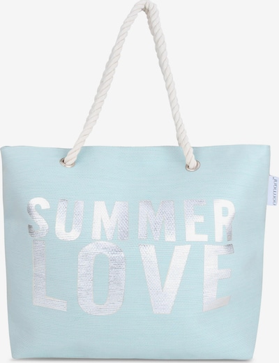 normani Sac de plage en bleu clair / argent / blanc, Vue avec produit