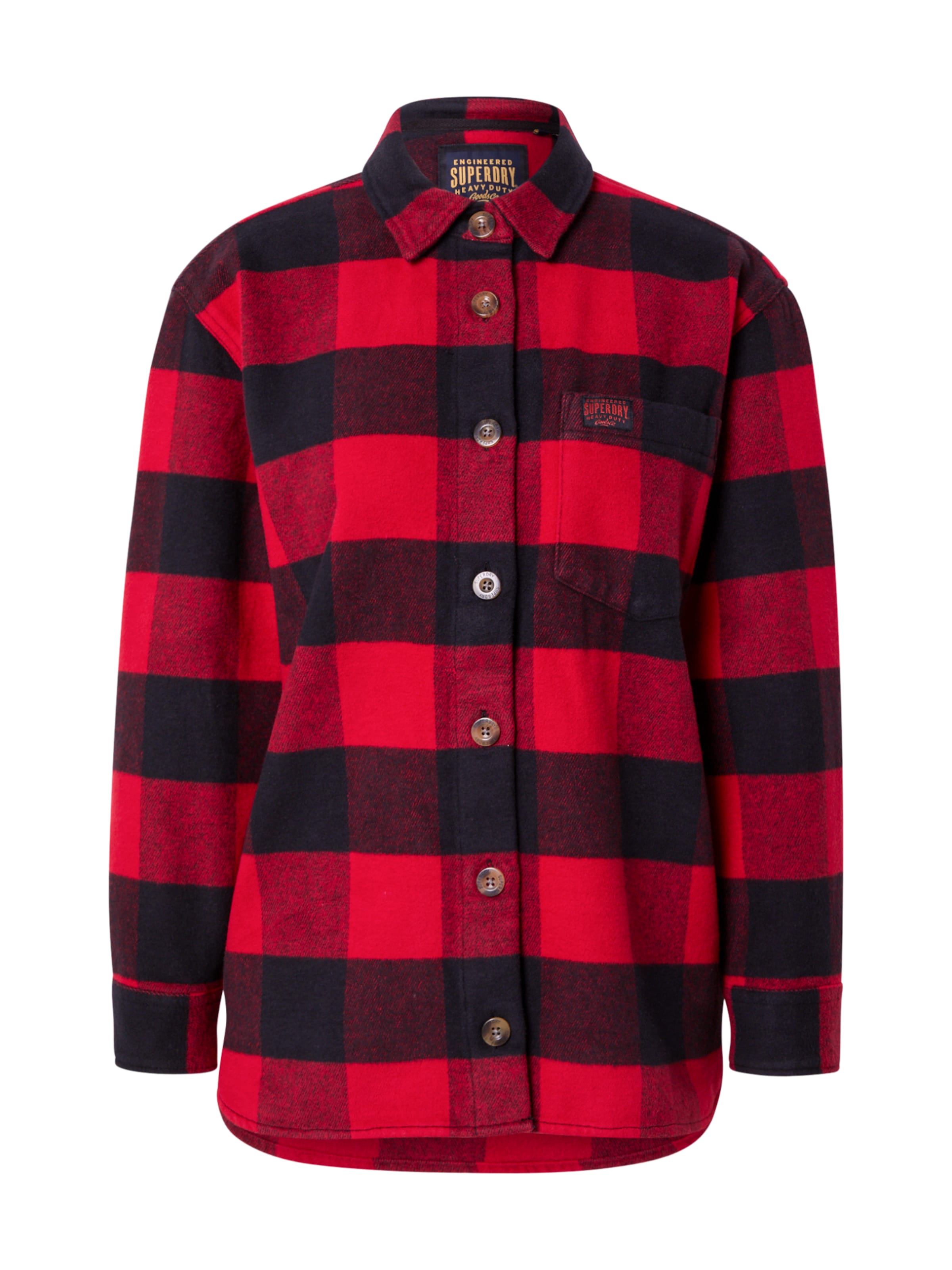 sarkans Superdry Starpsezonu jaka: no priekšpuses