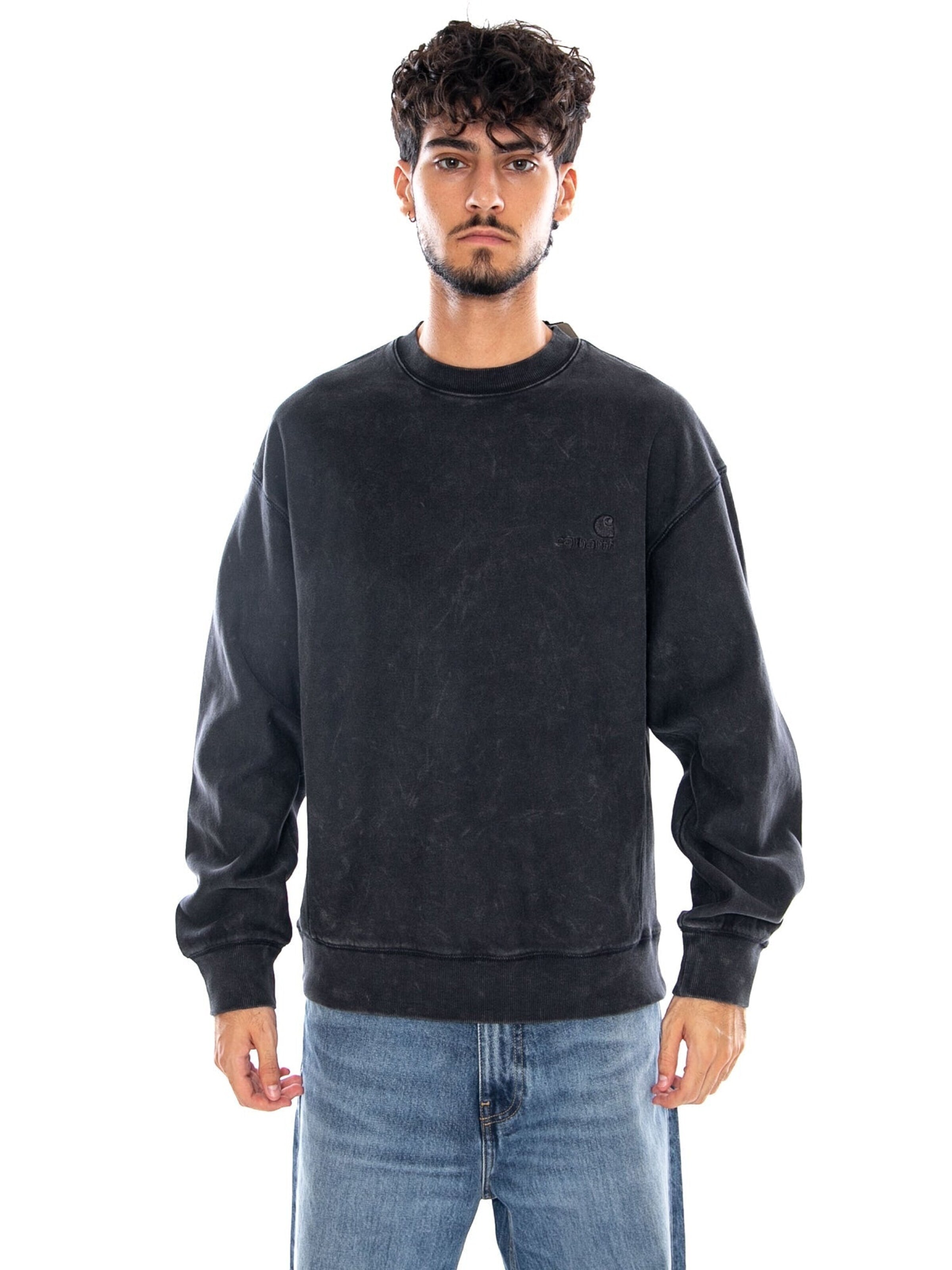 Carhartt WIP Sweatshirt 'LAMBERT SWEAT BLACK MOON WASH' in Grijs: voorkant