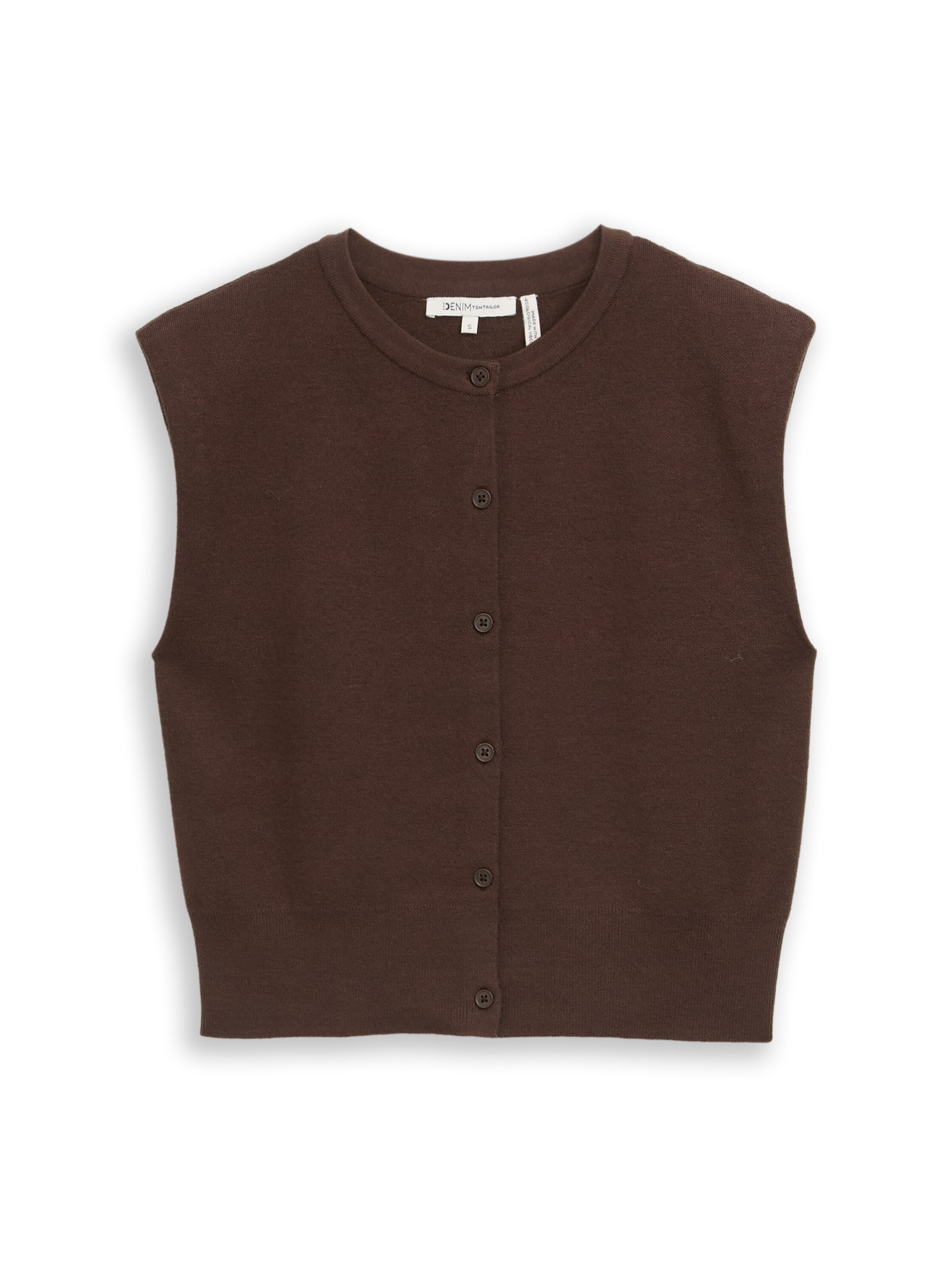 TOM TAILOR DENIM Strickjacke in Braun: Vorderseite