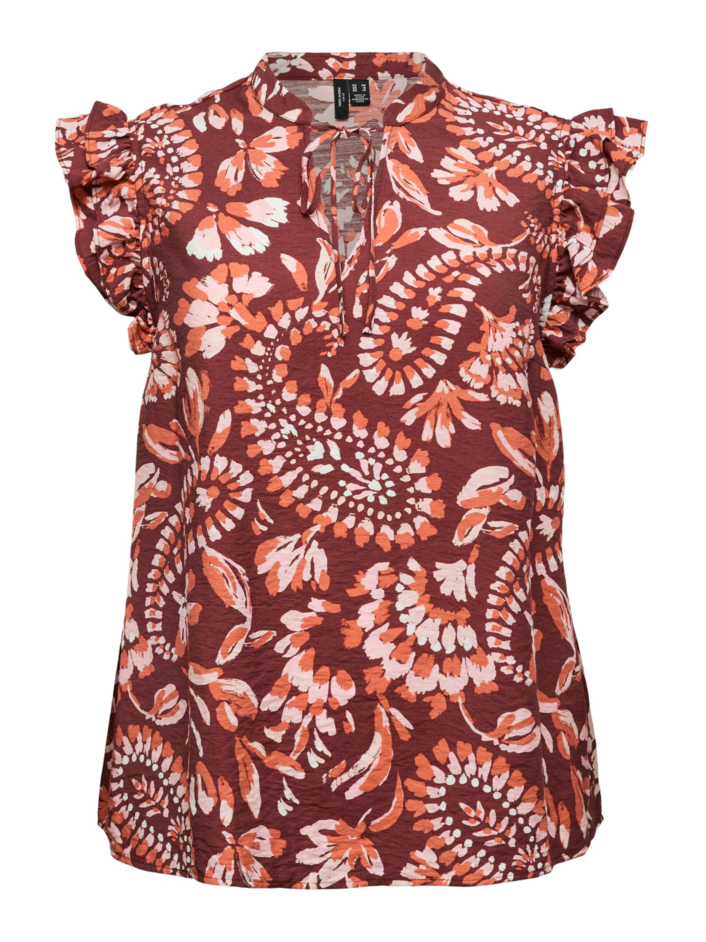 Chemisier 'VMCNELLIE CARLA' Vero Moda Curve en marron : devant