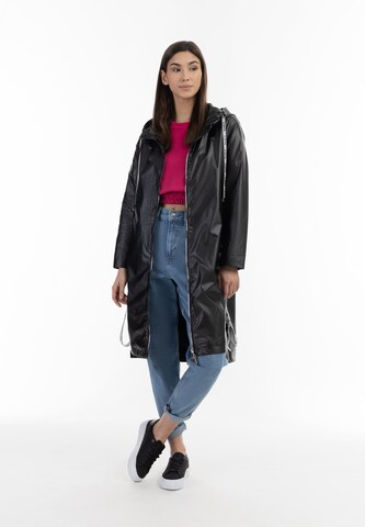 MYMO Between-seasons coat in Black: front