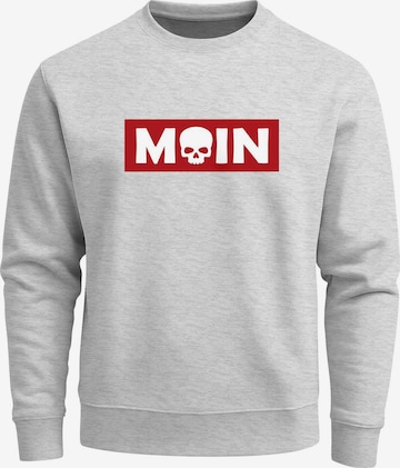 Neverless Sweatshirt 'Moin Skull' in Grau: Vorderseite