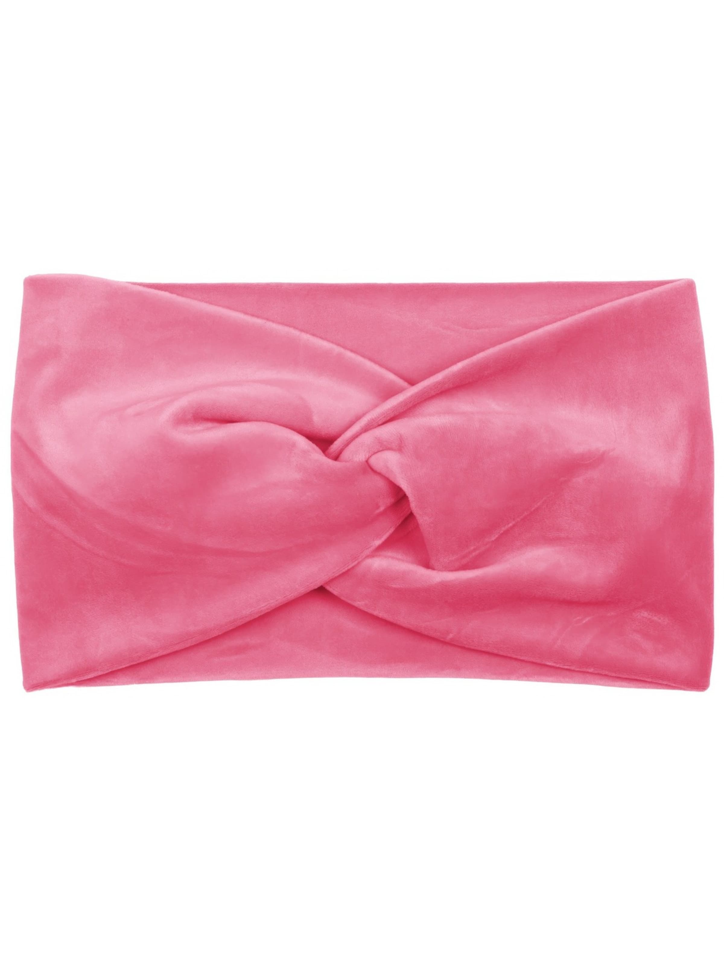 styleBREAKER Hair Jewelry 'Samt Stirnband mit Twist Knoten' in Pink: front