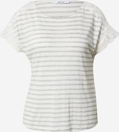ABOUT YOU Тениска 'Karima' в сив меланж / бяло, Преглед на продукта