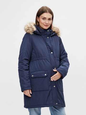 MAMALICIOUS Between-Season Jacket 'Macy' in Blue: front