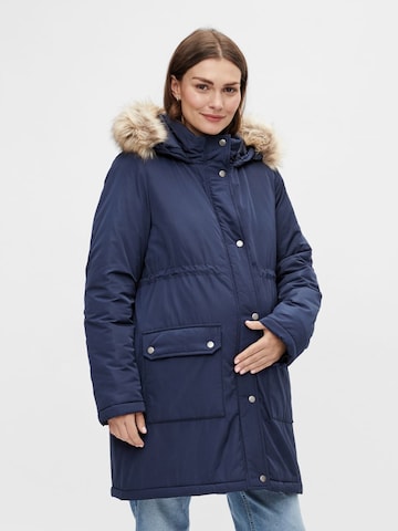 MAMALICIOUS Between-Season Jacket 'Macy' in Blue: front