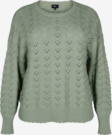 Pull-over 'CAEMMI' Zizzi en vert : devant