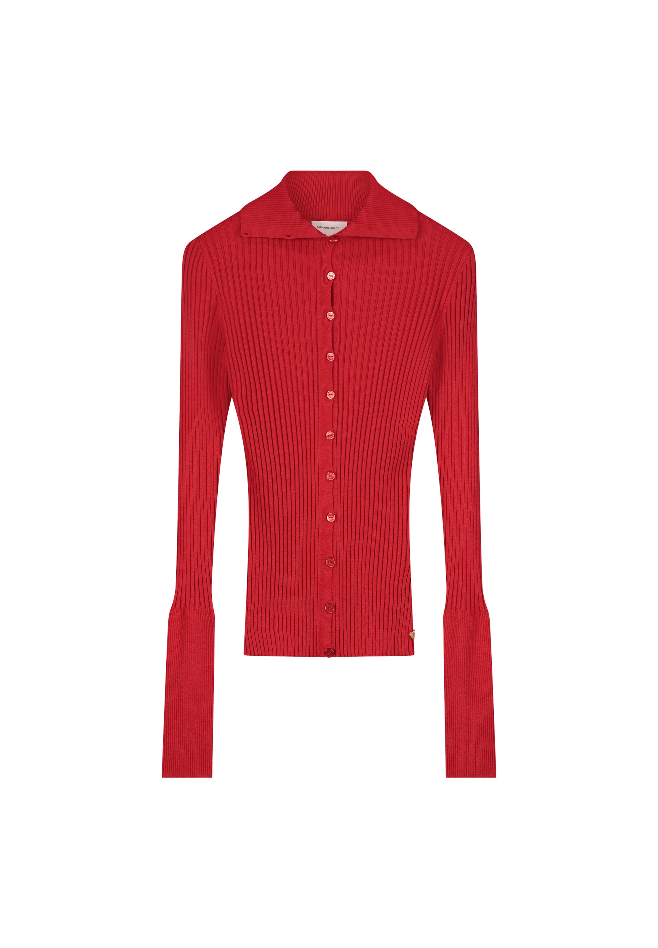 Fabienne Chapot Gebreid vest in Rood: voorkant