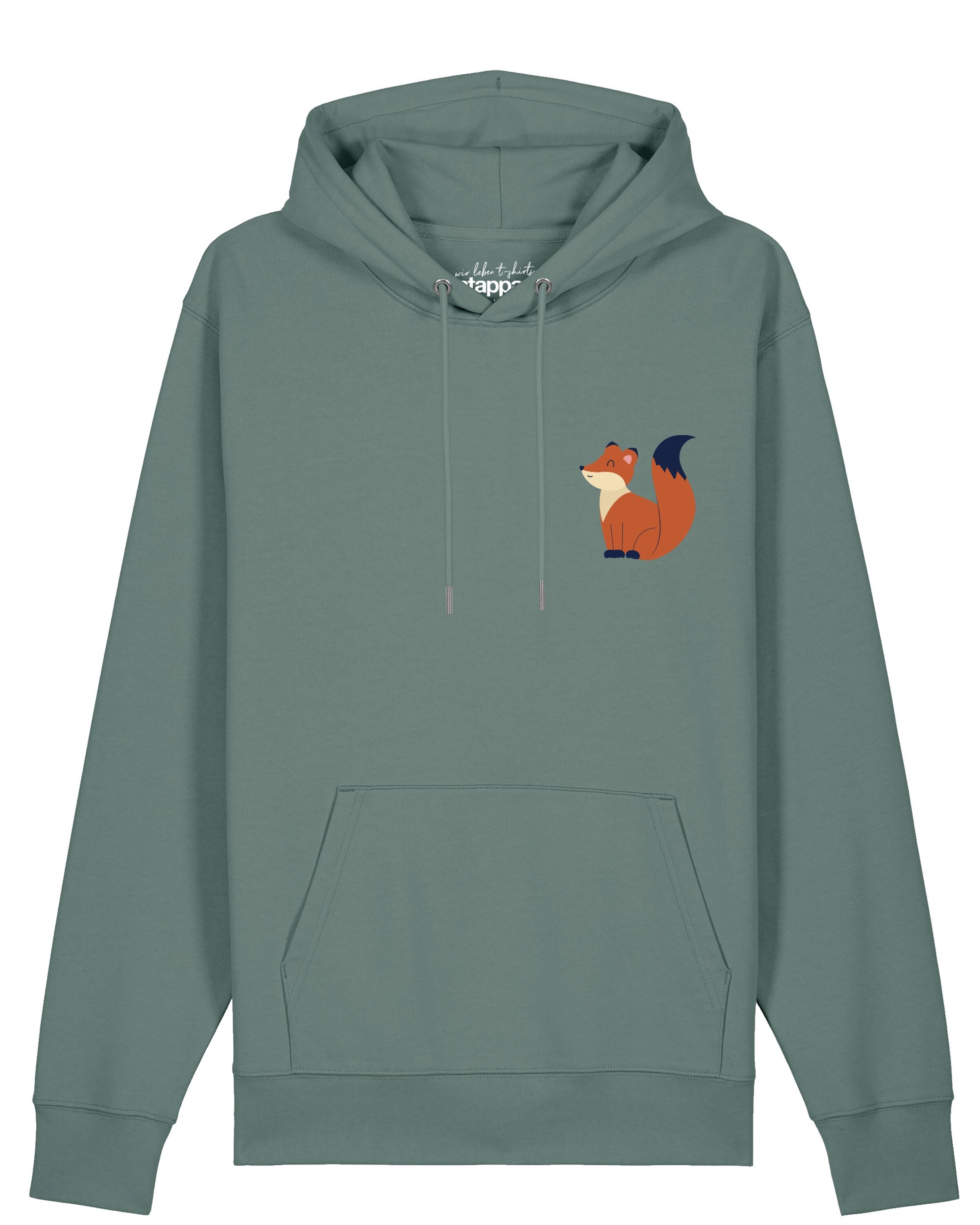 Felpa 'Cute Fox' di Watapparel in verde: frontale