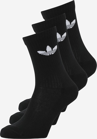 Chaussettes 'Trefoil Cushion Crew ' ADIDAS ORIGINALS en noir : devant