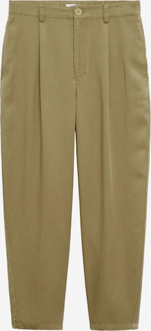 MANGO Pleat-Front Pants 'Nature' in Green: front