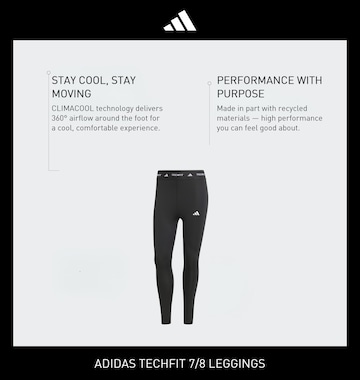 ADIDAS PERFORMANCE Skinny Sporthose 'TECHFIT 7/8' in Schwarz