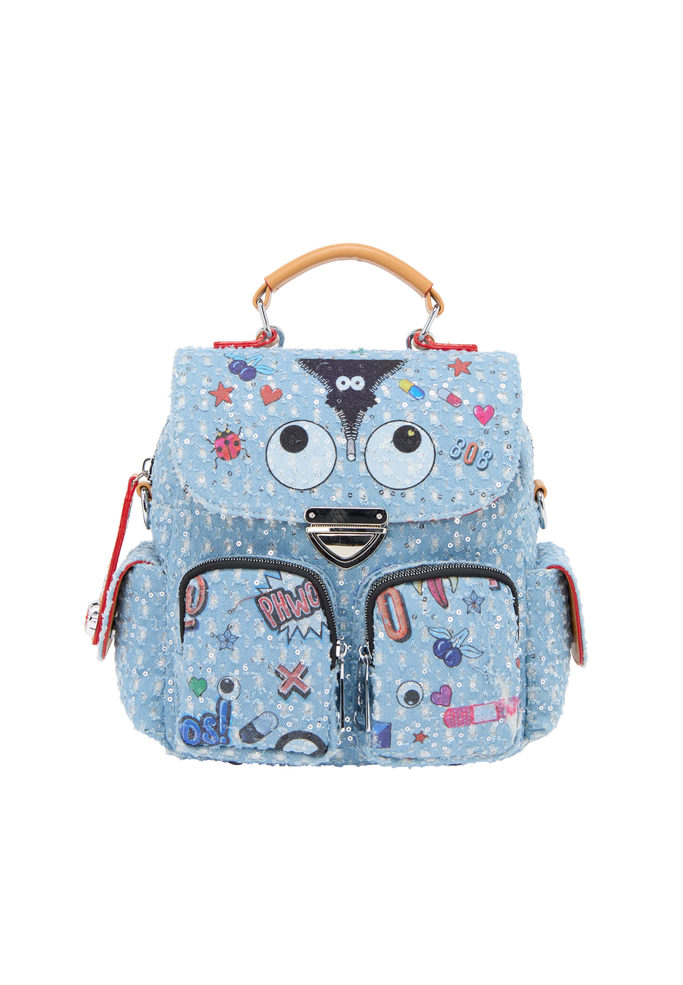 MYMO Rygsæk 'Pop Eyetheme' i blå / lyseblå / rød / sort, Produktvisning